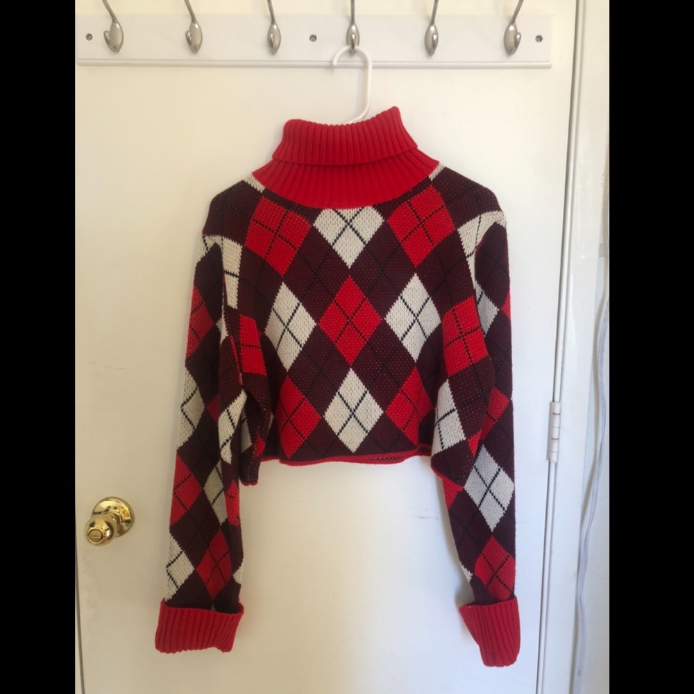 Red chunky sweater